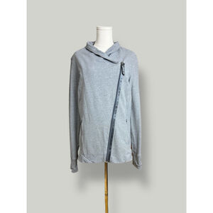 LULULEMON Jacket Women Size 10 Large Gray Turn Yoga Double Breasted Long sleeves